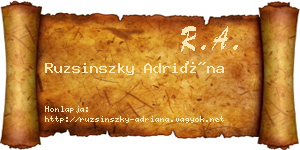 Ruzsinszky Adriána névjegykártya